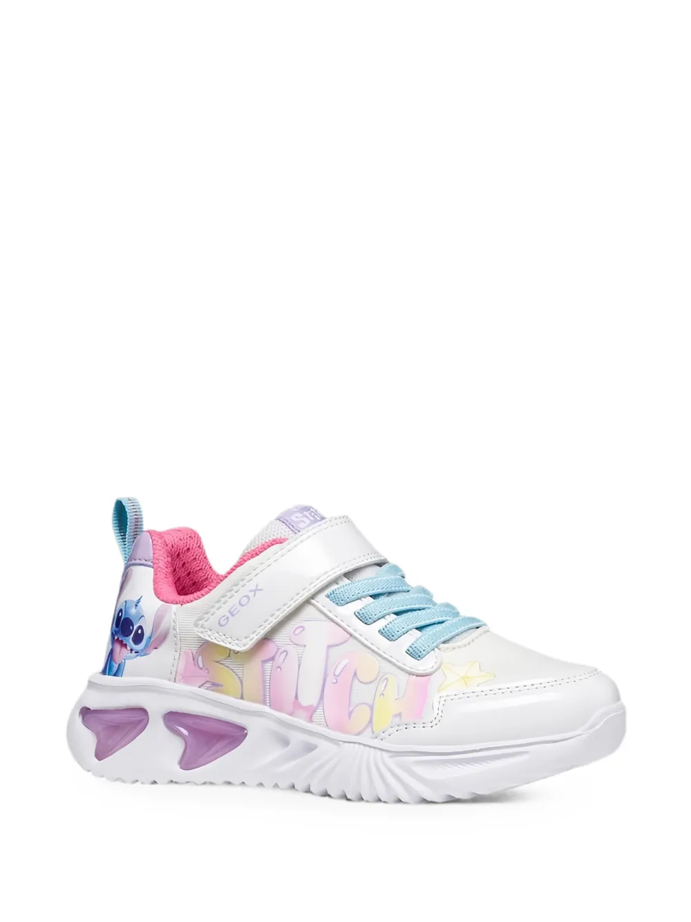 Geox Kids Assister touch-strap printed sneakers Wit