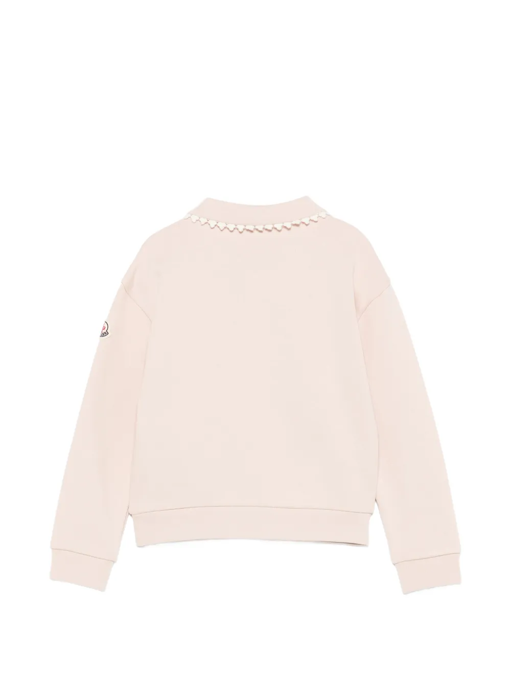Moncler Enfant Sweater met geborduurd logo en kanten afwerking Roze