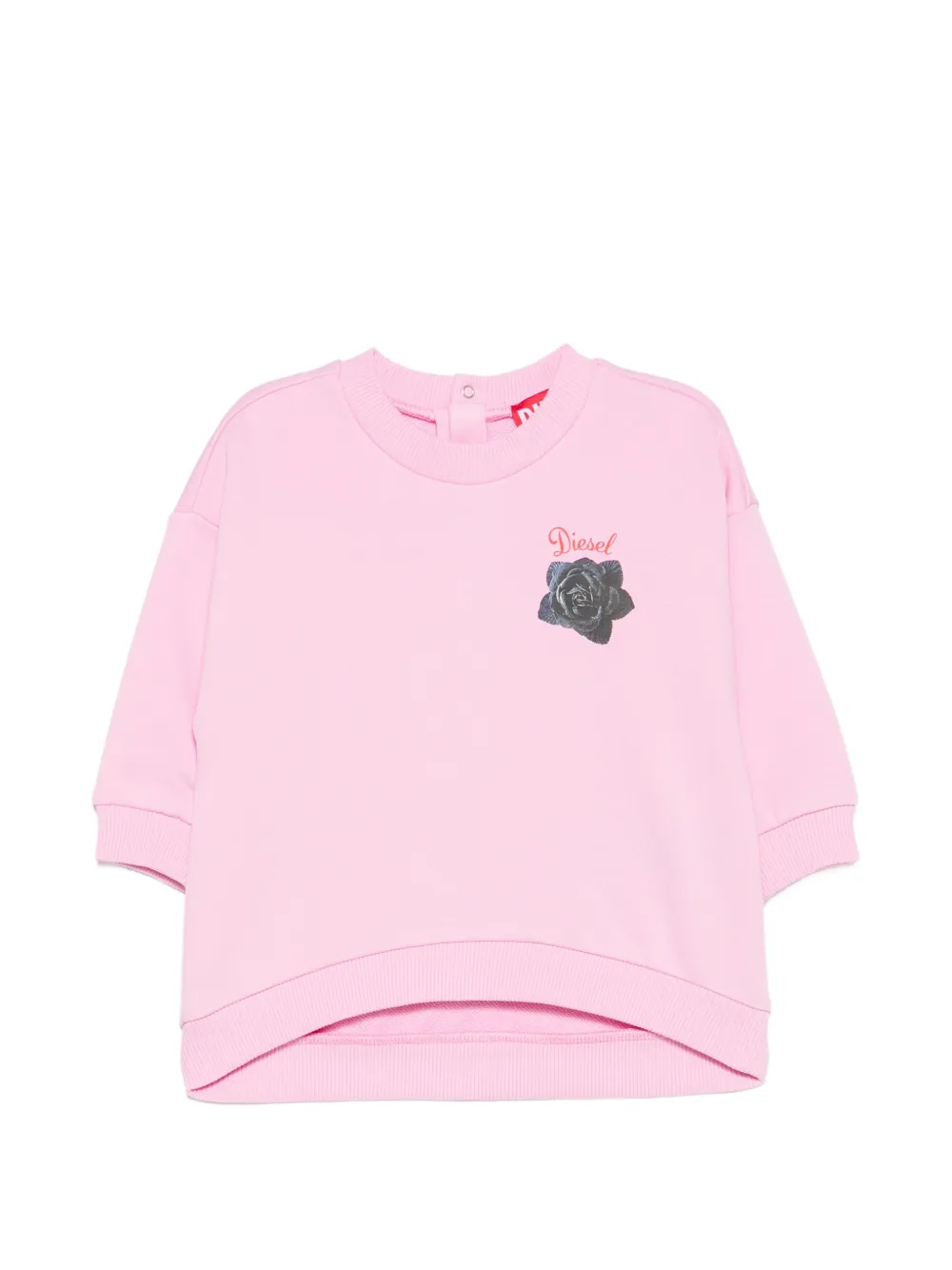 Diesel Kids Sroseb rose-print sweater - Rosa