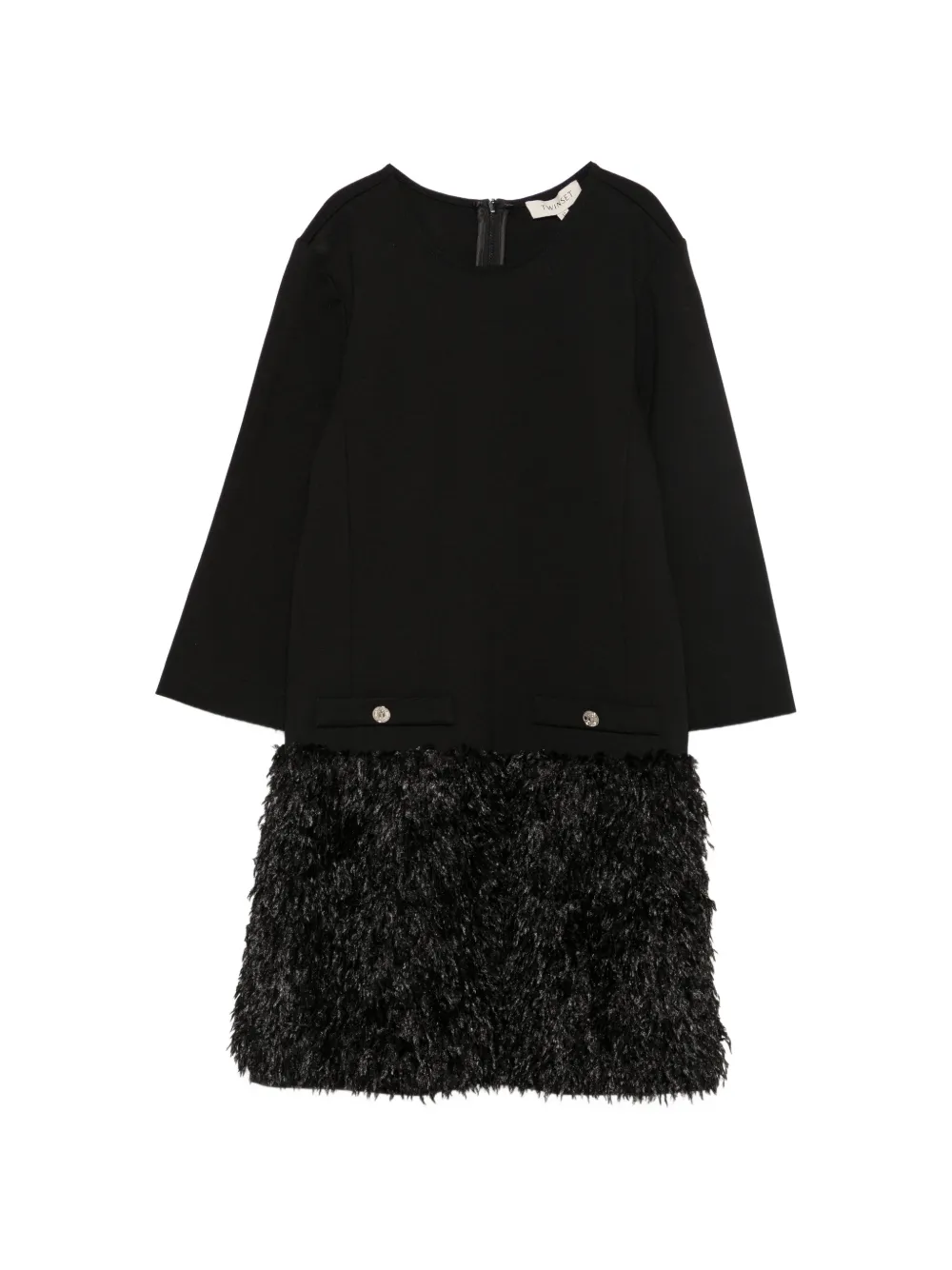 TWINSET Kids faux-fur mini dress - Nero