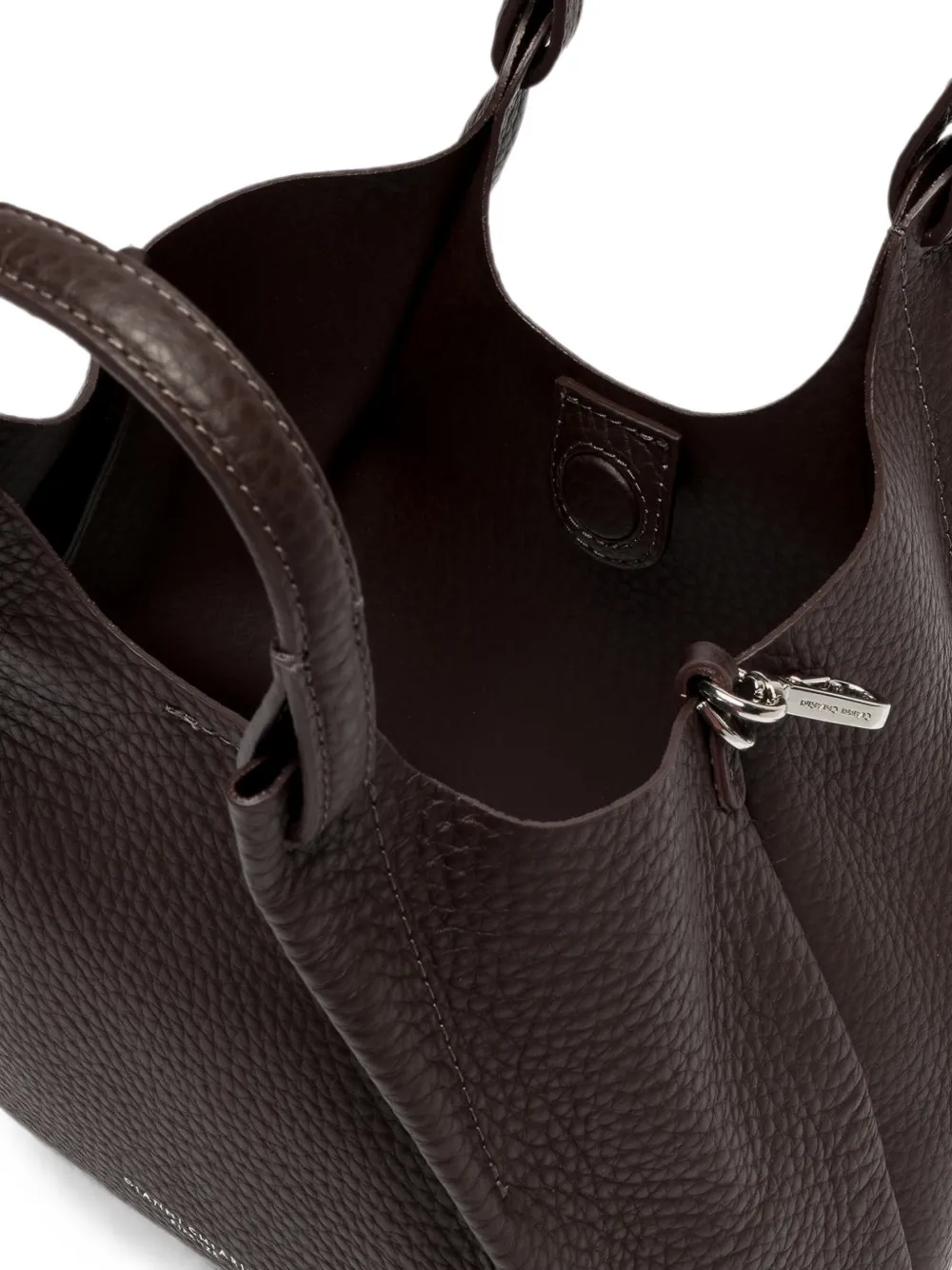 GIANNI CHIARINI Medium Dua leren shopper Bruin