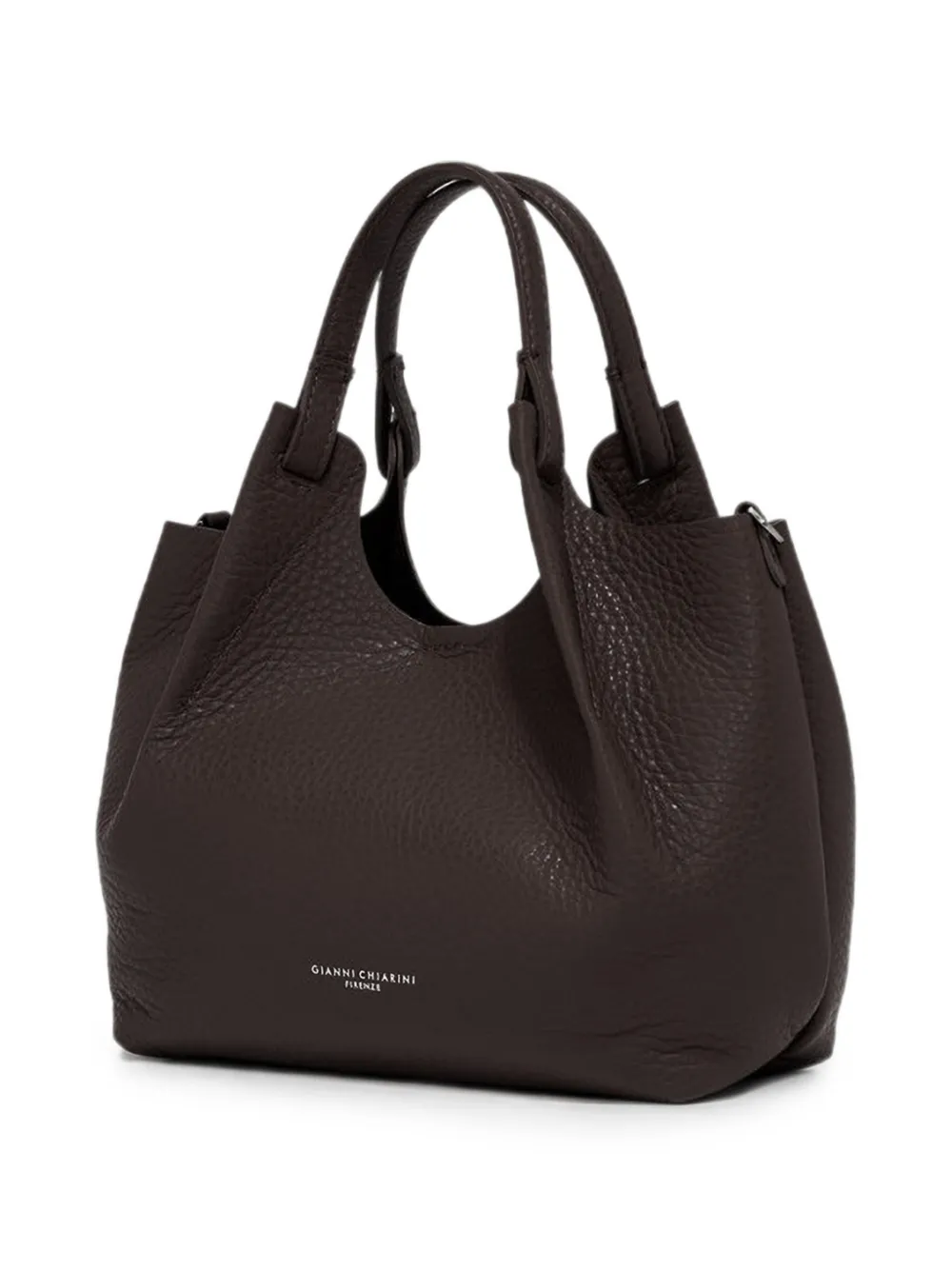 GIANNI CHIARINI Medium Dua leren shopper Bruin