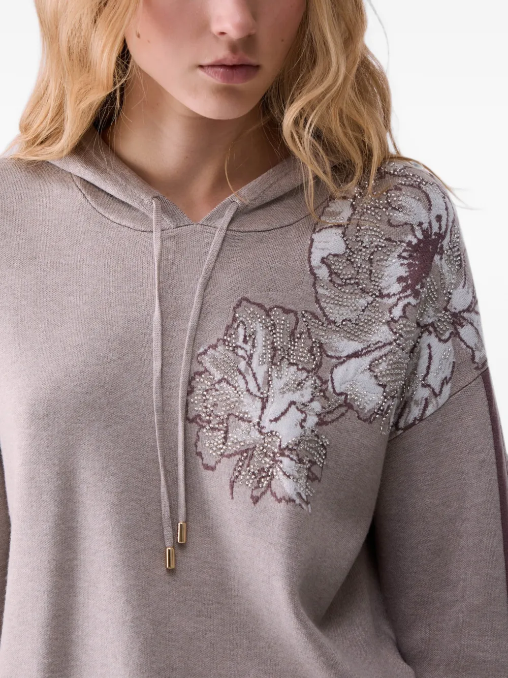 LIU JO Hoodie met jacquard Beige