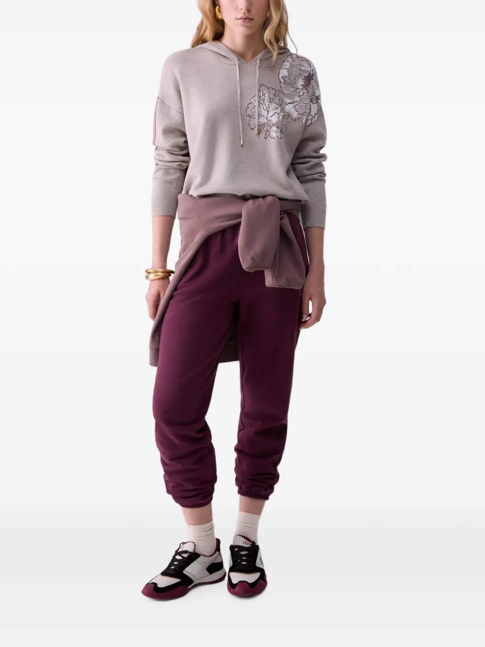 LIU JO Hoodie met jacquard Beige