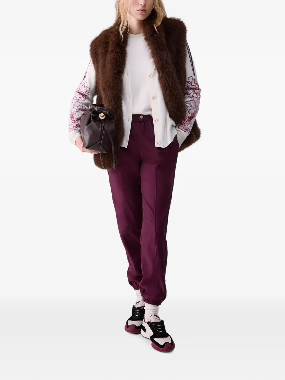 LIU JO Vest met jacquard Beige