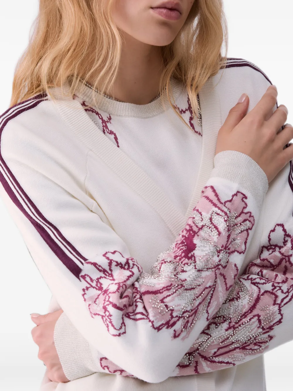 LIU JO Vest met jacquard Beige