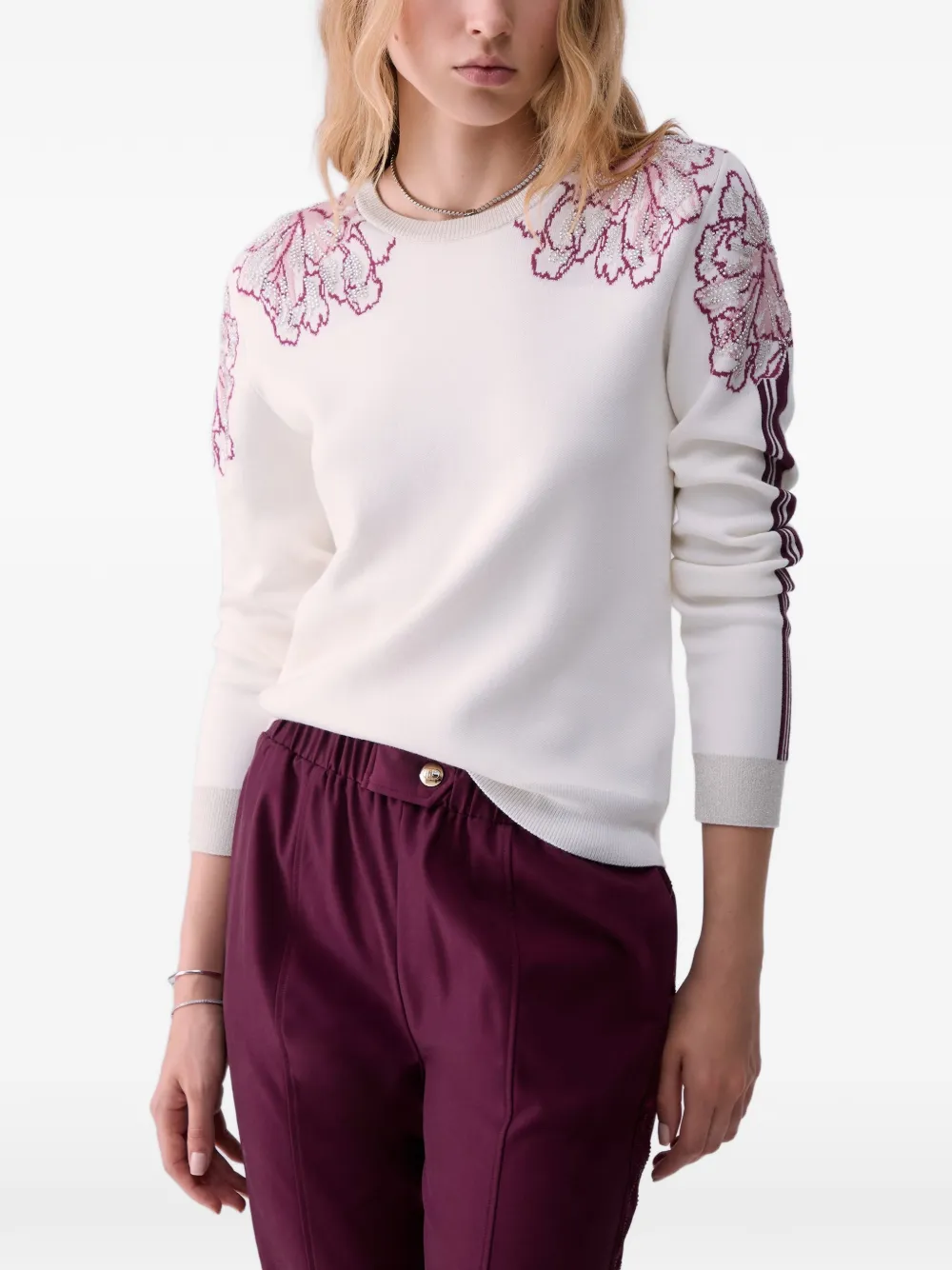 LIU JO Trui met jacquard Wit