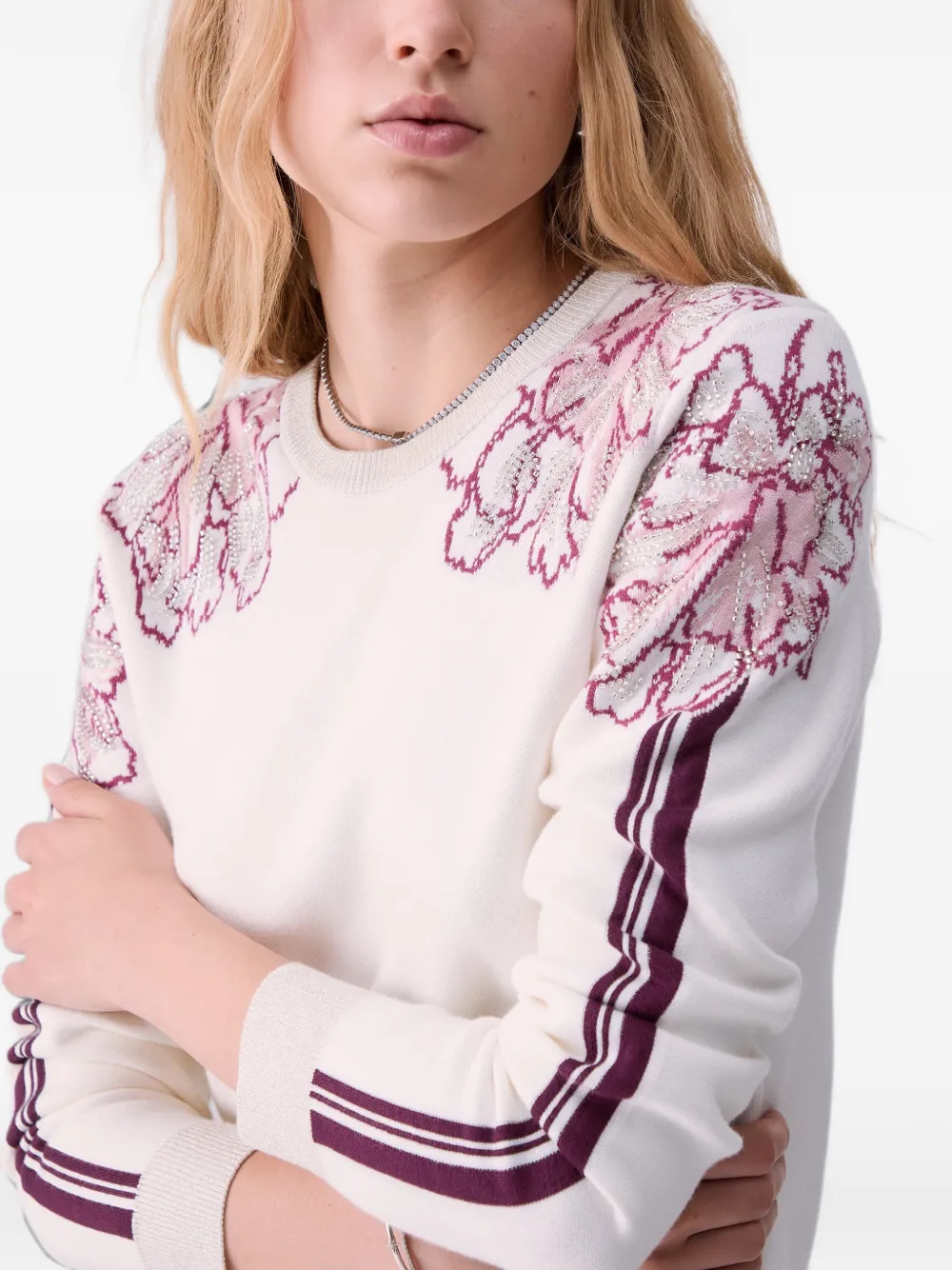 LIU JO Trui met jacquard Wit