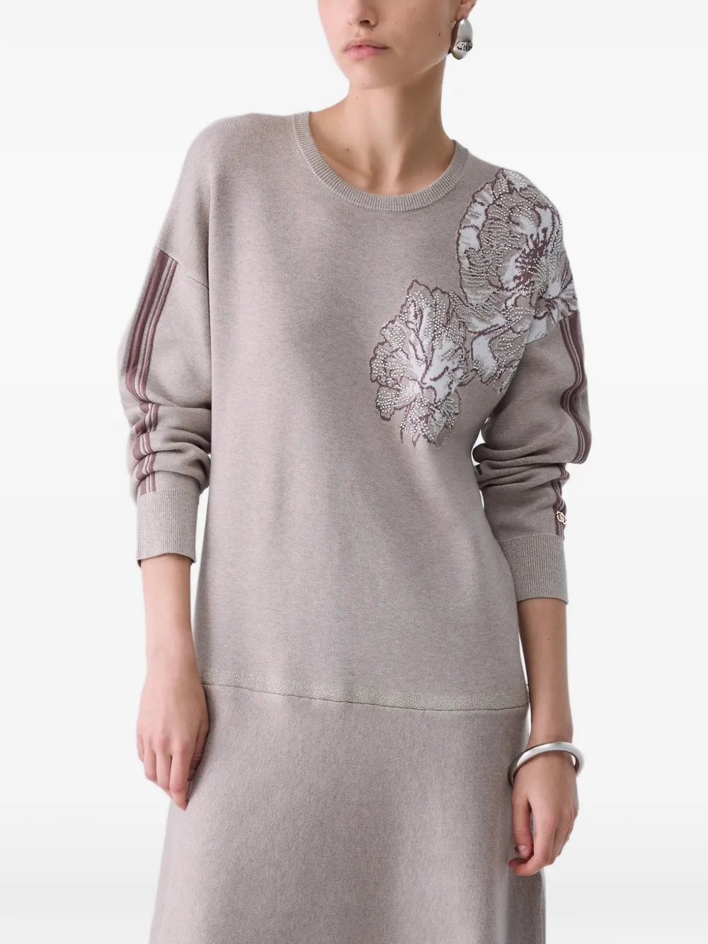 LIU JO Gebreide jurk met jacquard Beige
