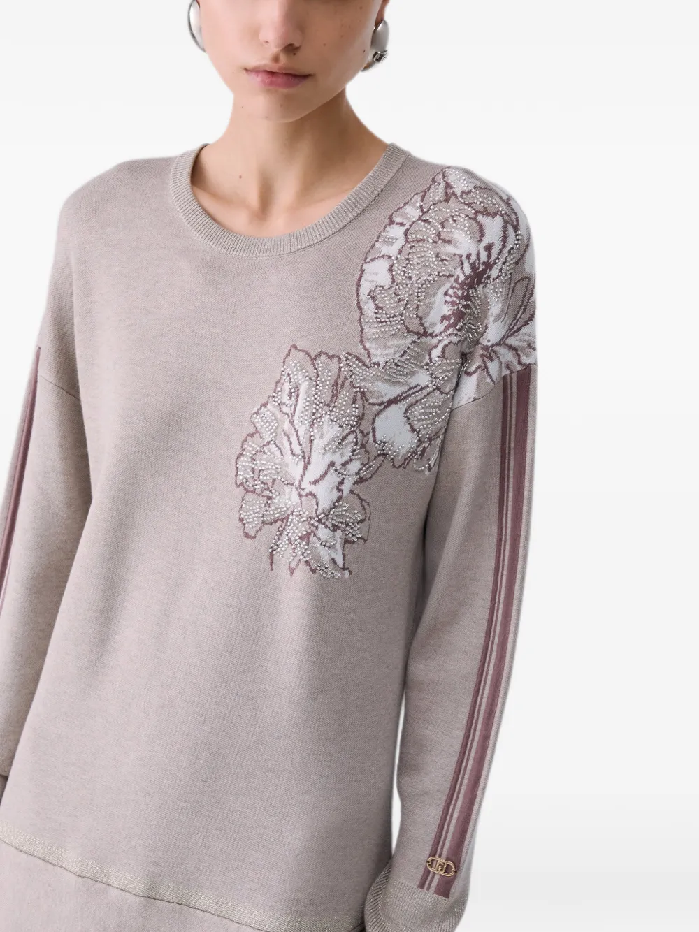 LIU JO Gebreide jurk met jacquard Beige