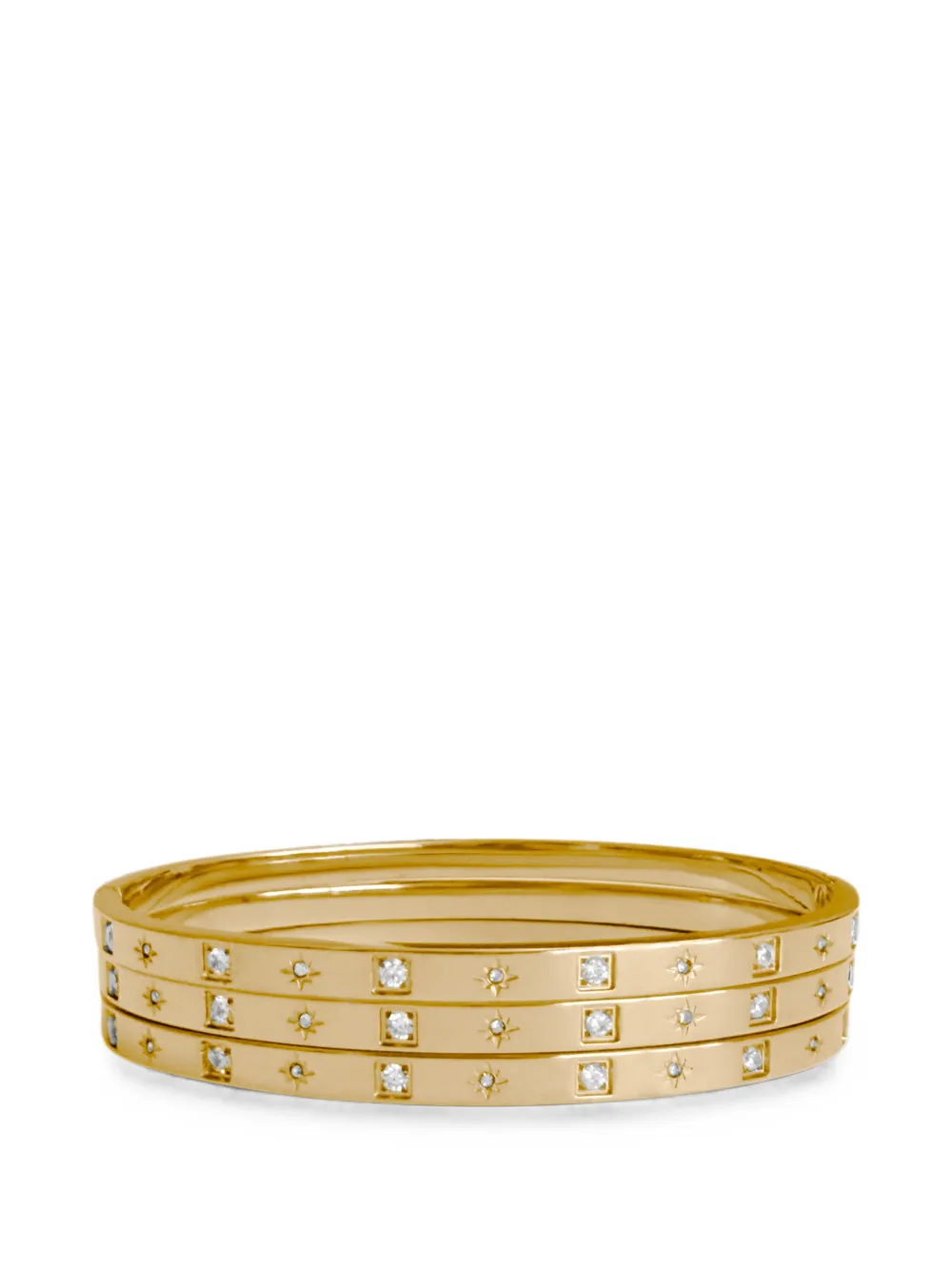 HZMER JEWELLERY crystal-embellished stellar bracelets (set of three)) - Oro