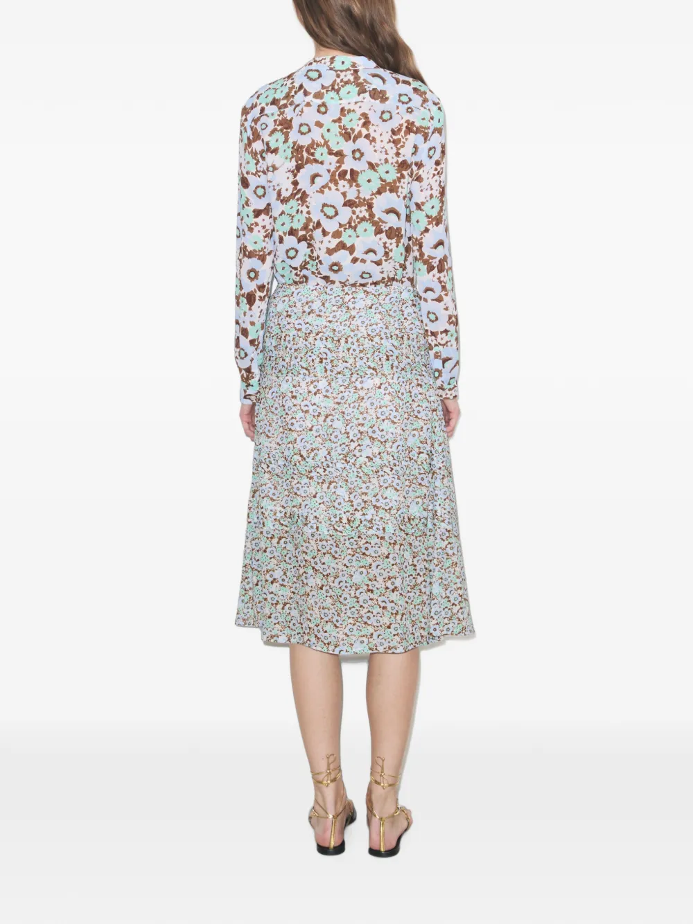 Tory Burch Viscose blouse met print en strik Blauw
