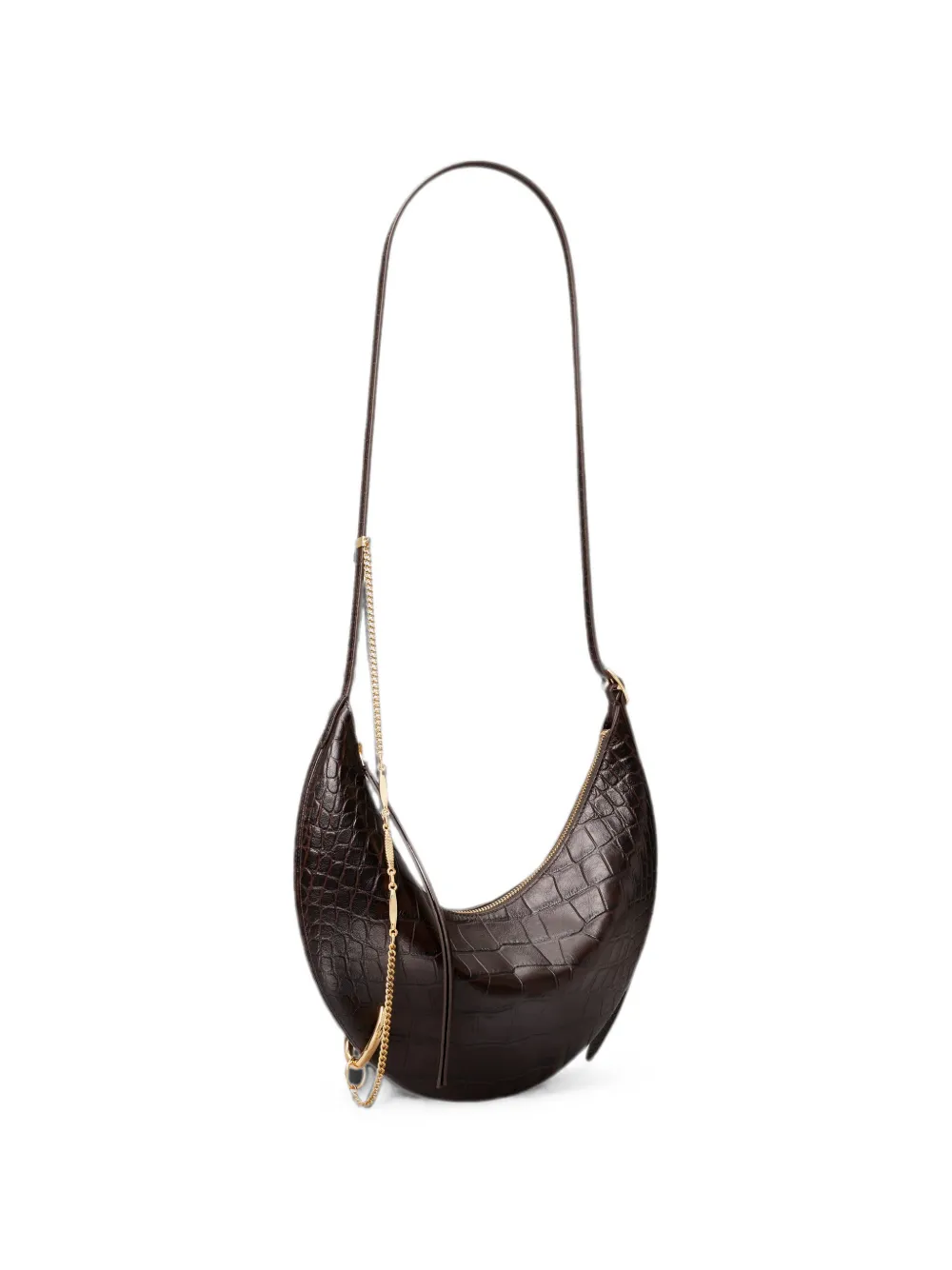 Tory Burch Pierced crossbodytas met krokodillen-reliëf Bruin