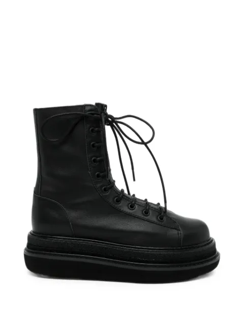 Yohji Yamamoto oil-leather zip military boots