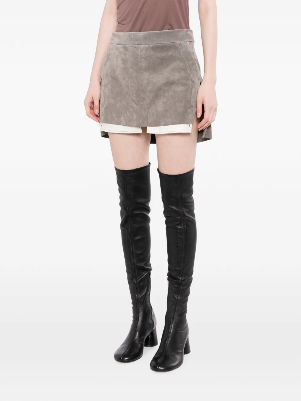 Rick Owens Mini-rok met uitgesneden details Grijs