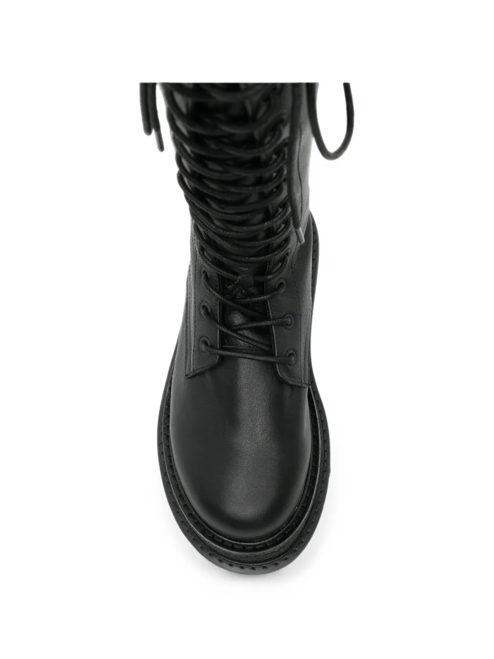 Yohji Yamamoto oil-leather buckled boots Zwart