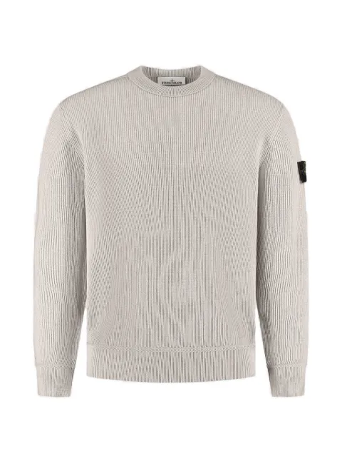 Stone Island logo-patch ribbed-knit sweater