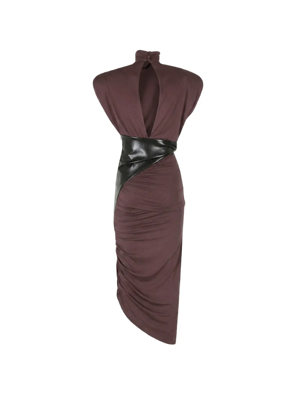 THE ANDAMANE Ursula gedrapeerde midi-jurk Bruin