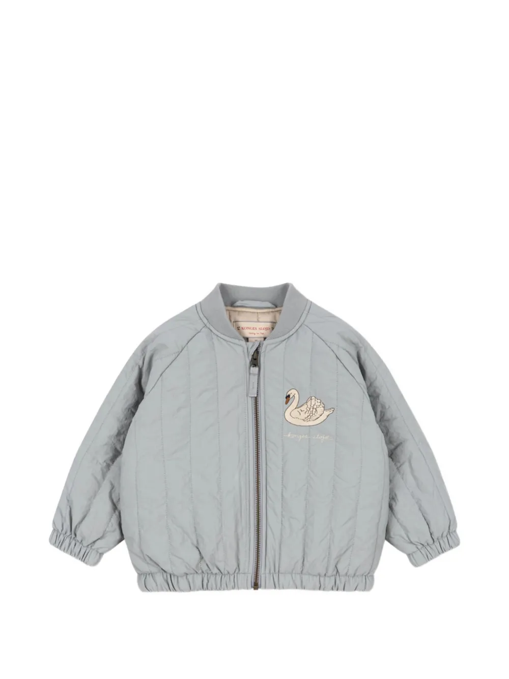 Konges Sløjd Juno swan-embroidered quilted jacket - Grigio