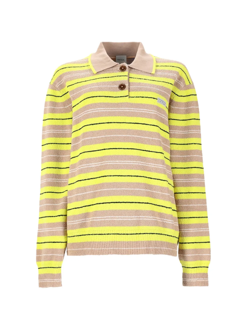 Paul Smith striped button-collar polo top - Giallo