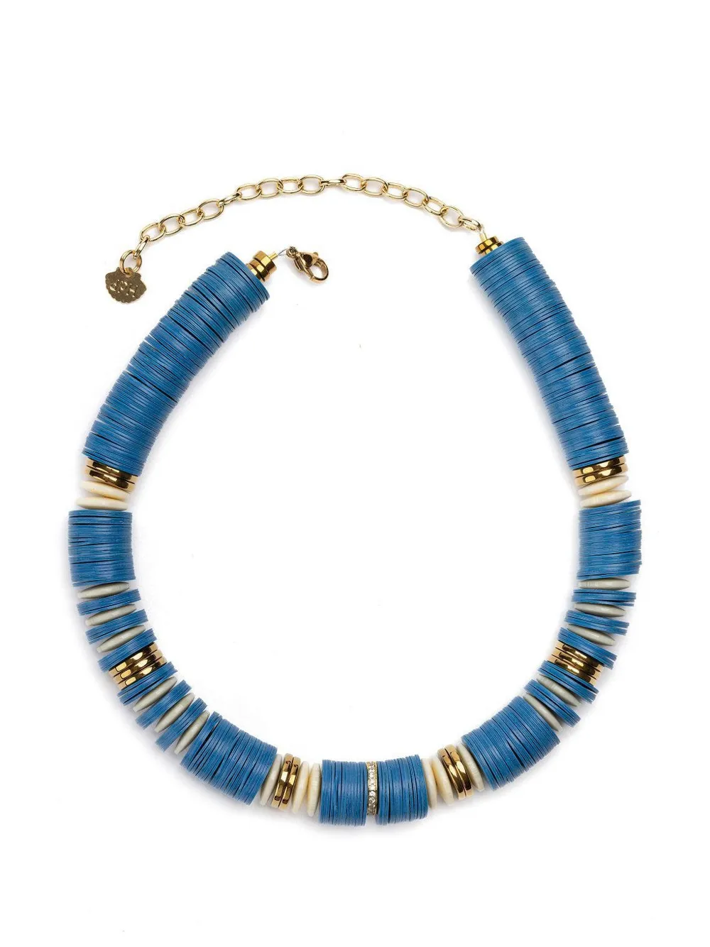 Hijas de Puka Jaipur Blue Maria rondelle necklace - Oro