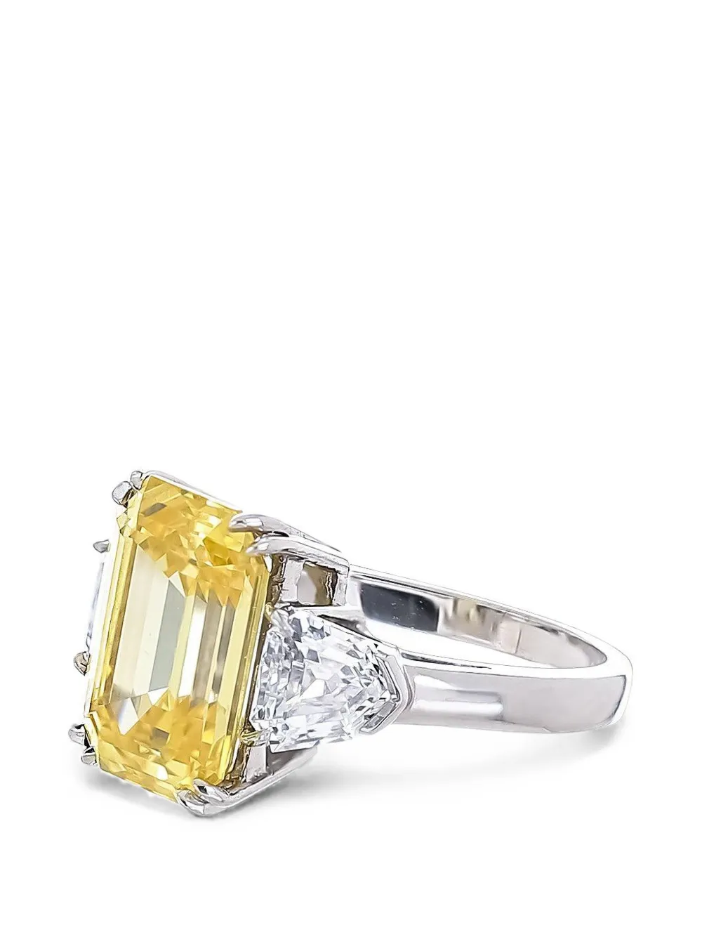 Fantasia by Deserio canary cubic zirconia ring - Silber