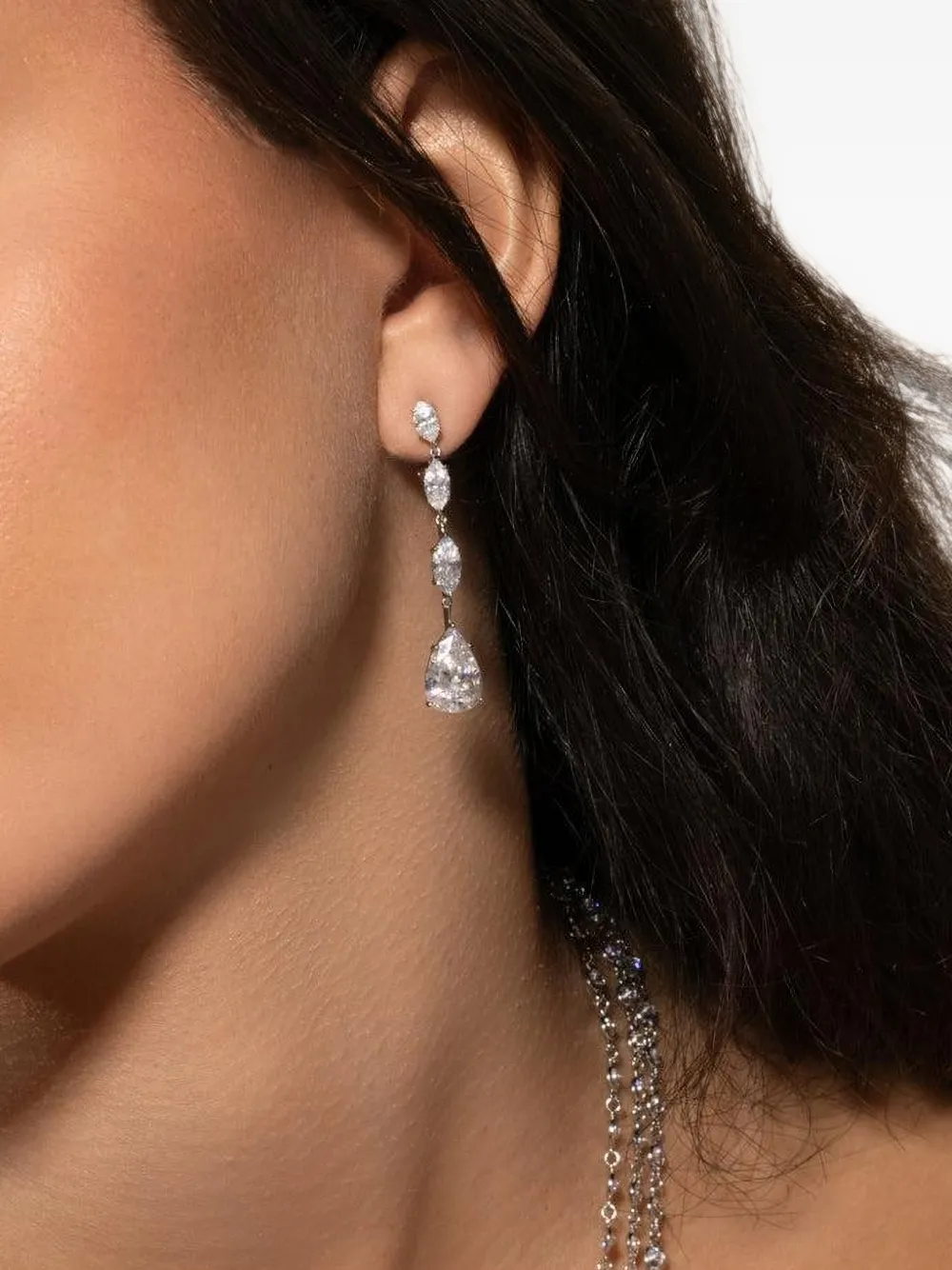 Fantasia by Deserio marquise pear-drop earrings - Argento