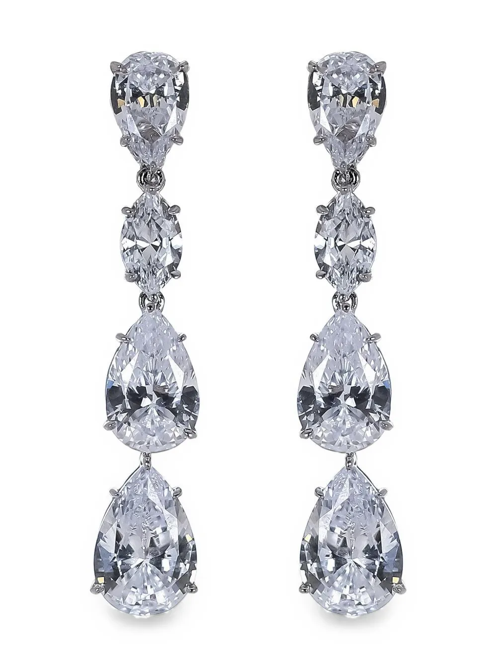 Fantasia by Deserio pear marquise drop earrings - Argento