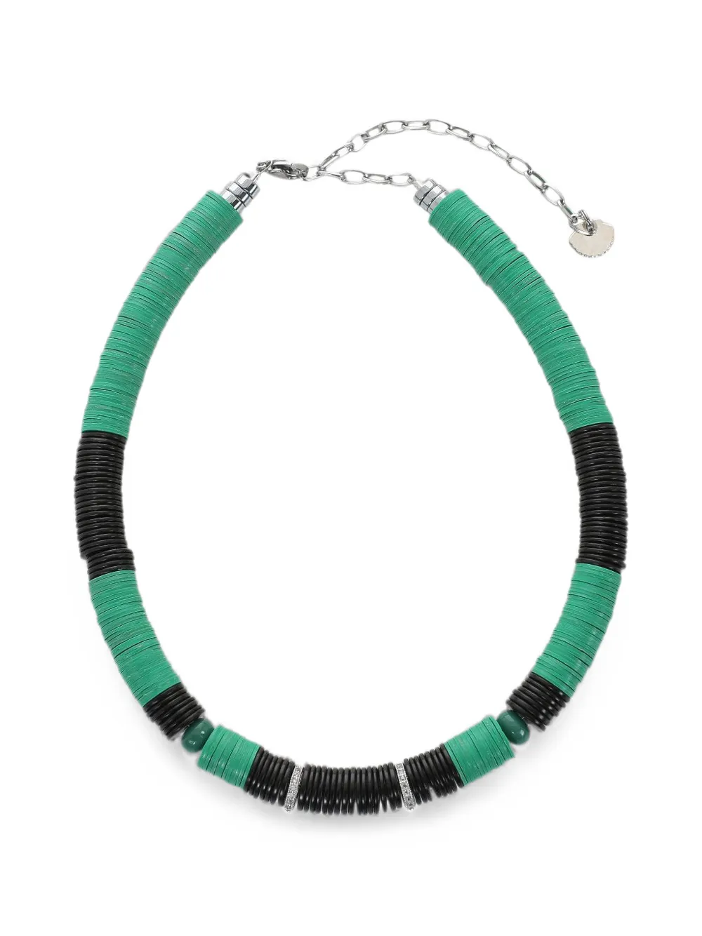 Hijas de Puka stone rondelle necklace - Grün