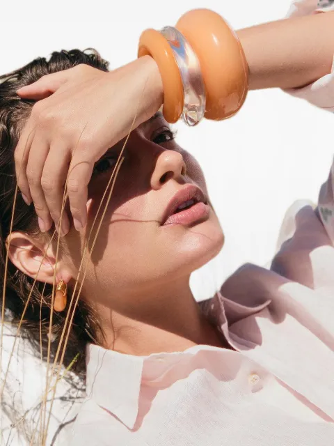 Lizzie Fortunato Tangerine Arc cuff bracelet