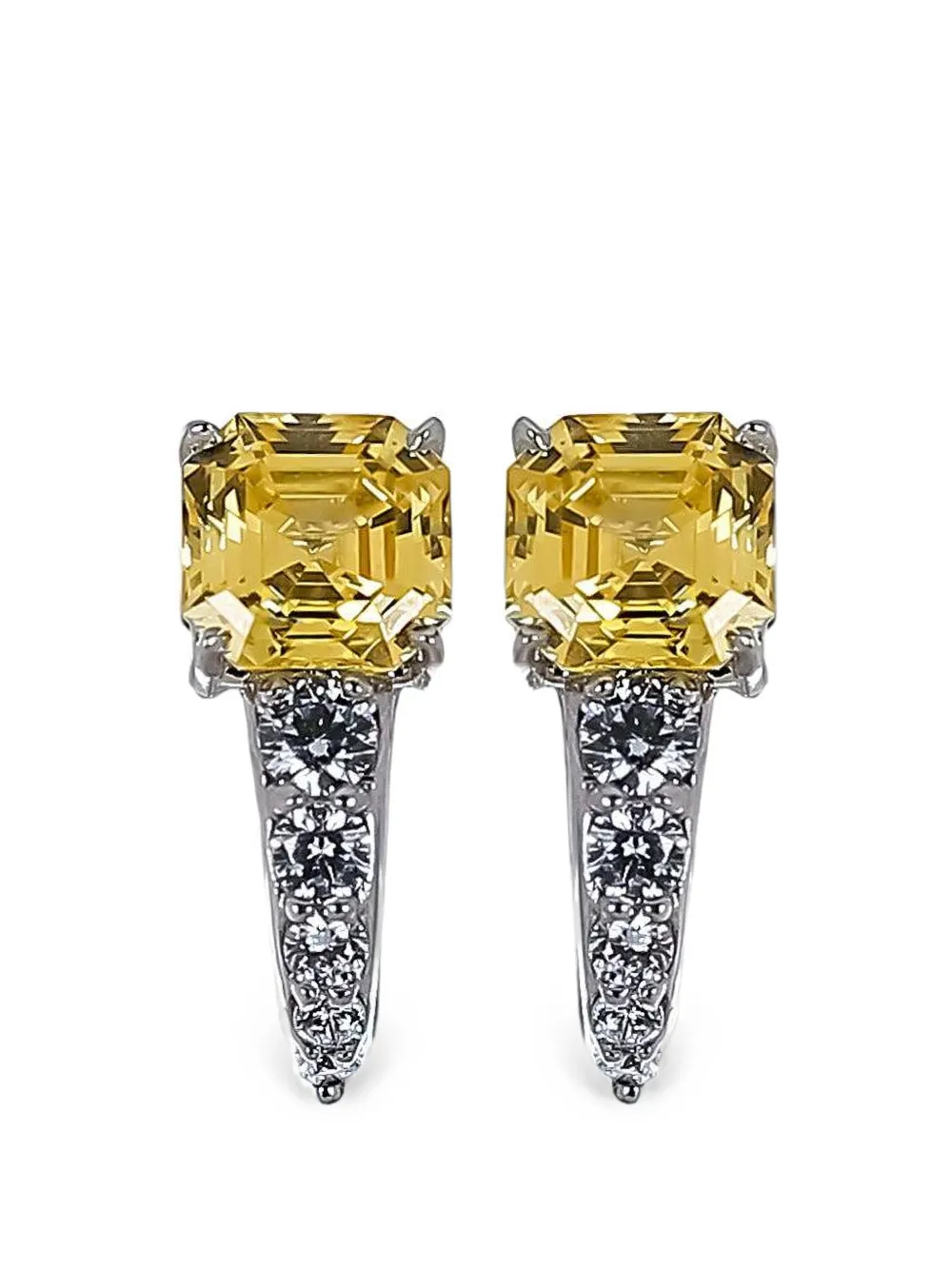 Fantasia by Deserio square-cut cubic zirconia earrings - Argento