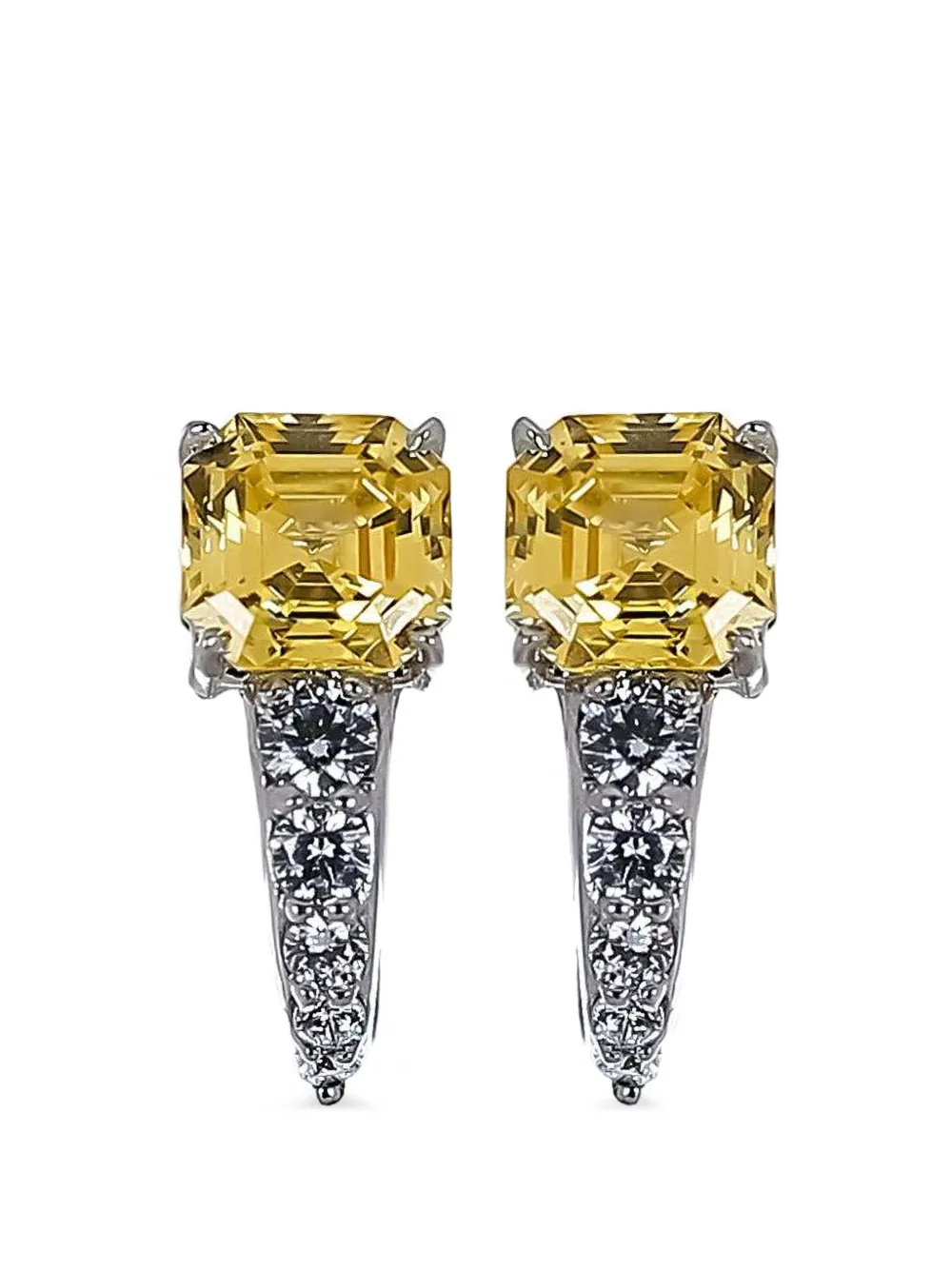 Fantasia by Deserio square-cut cubic zirconia earrings - Argento