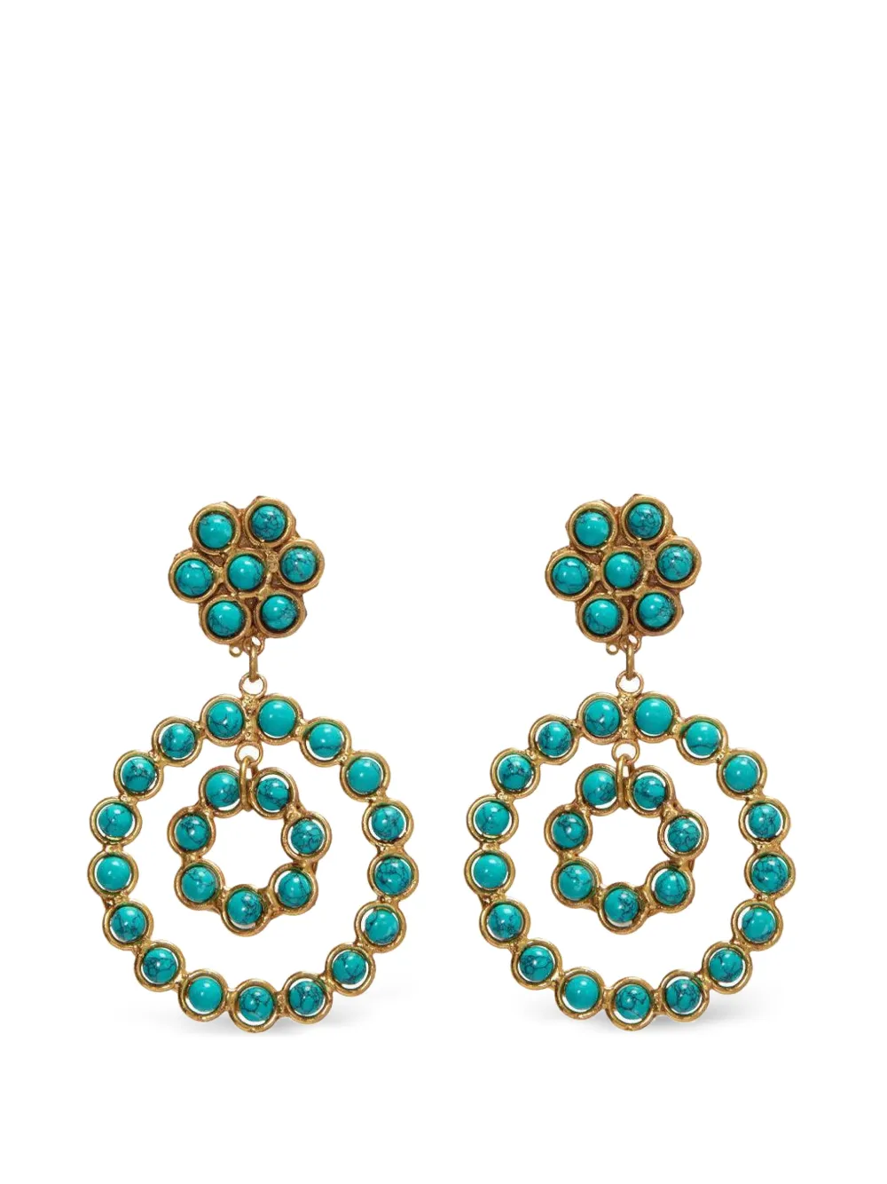 Sylvia Toledano Happy Flower malachite earrings - Blu