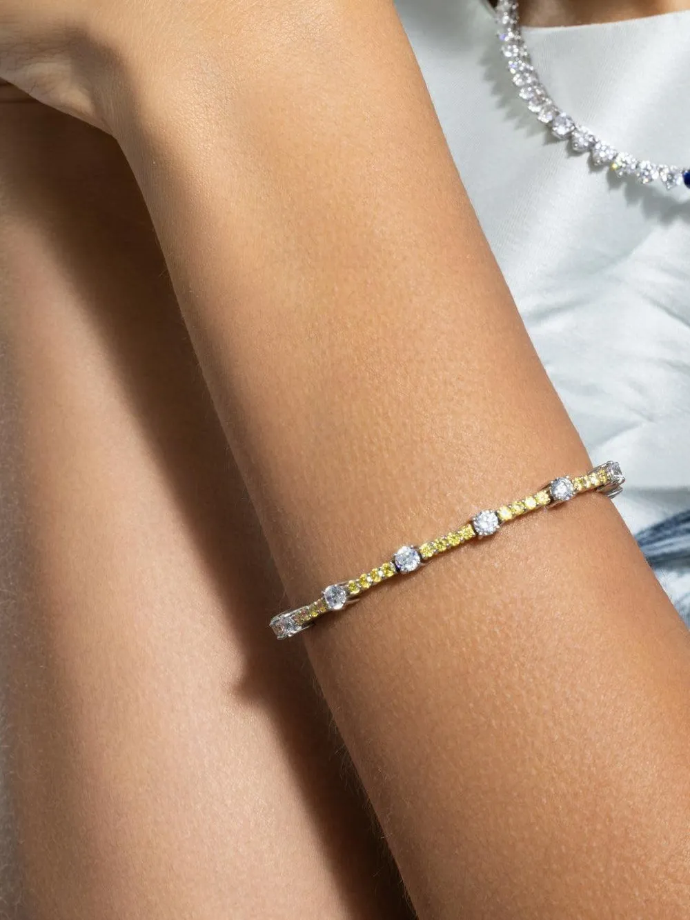 Fantasia by Deserio cubic zirconia tennis bracelet - Argento