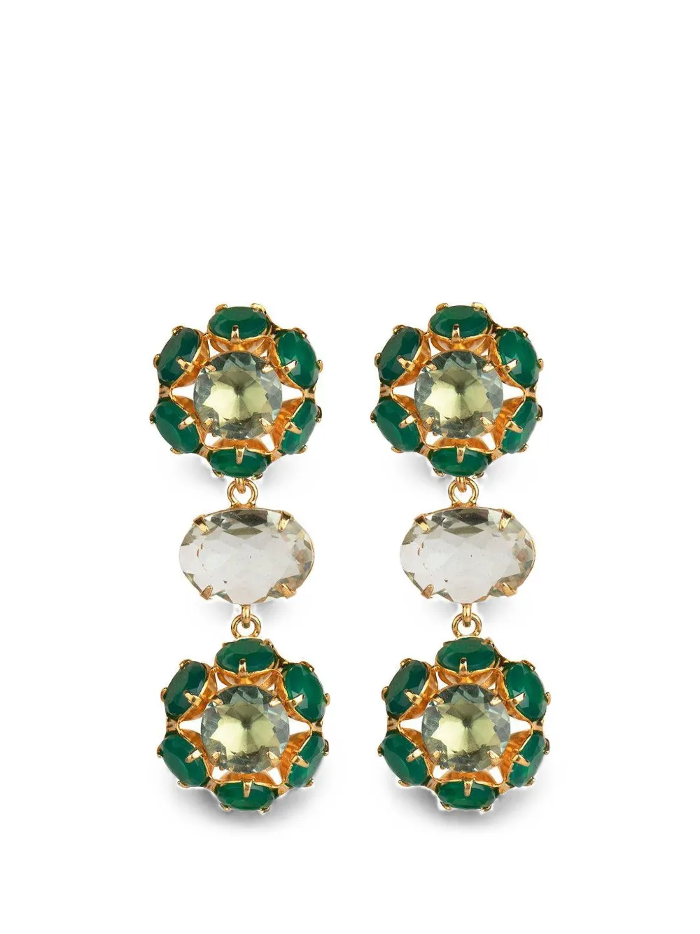 Bounkit Jewelry Odessa amethyst onyx earrings - Verde