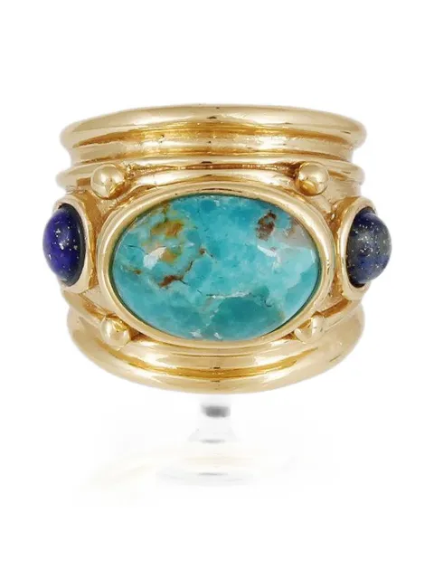 Gas Bijoux Simone amazonite malachite ring