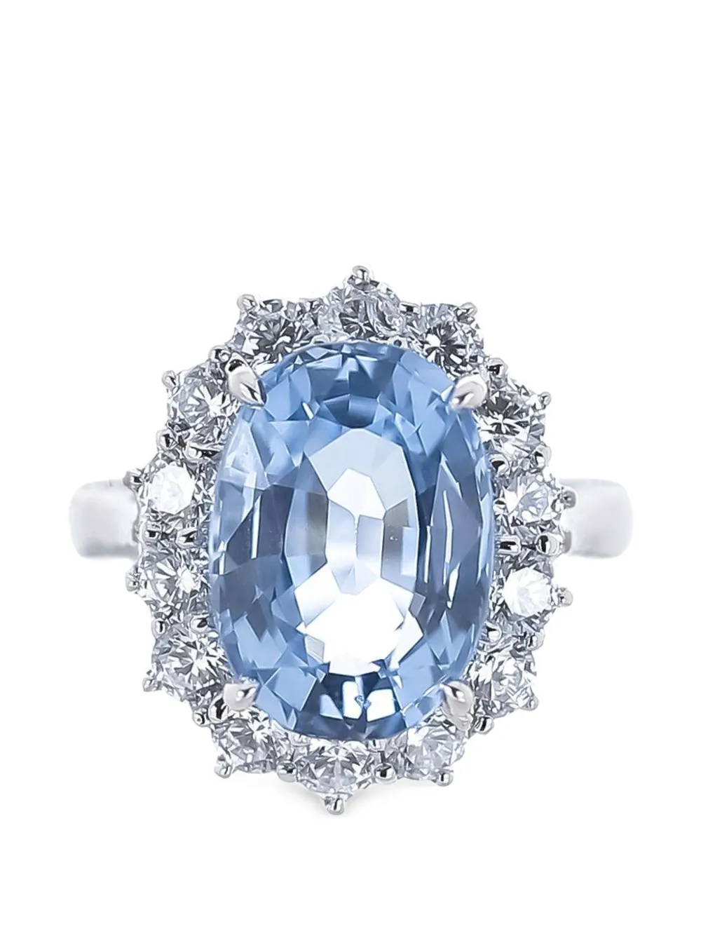 Fantasia by Deserio Princess Diana aquamarine and zirconia ring - Argento
