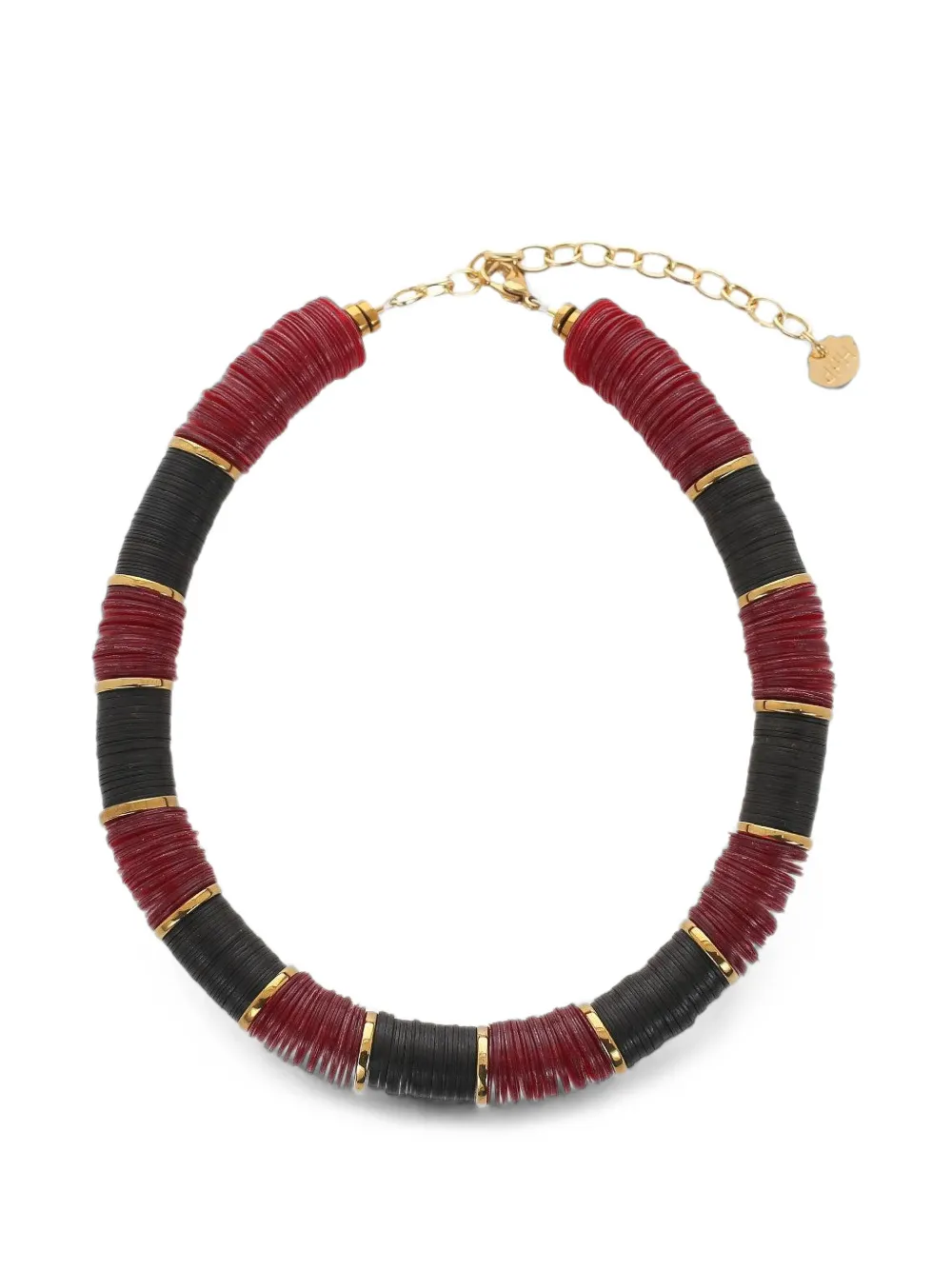 Hijas de Puka hematite-disc necklace