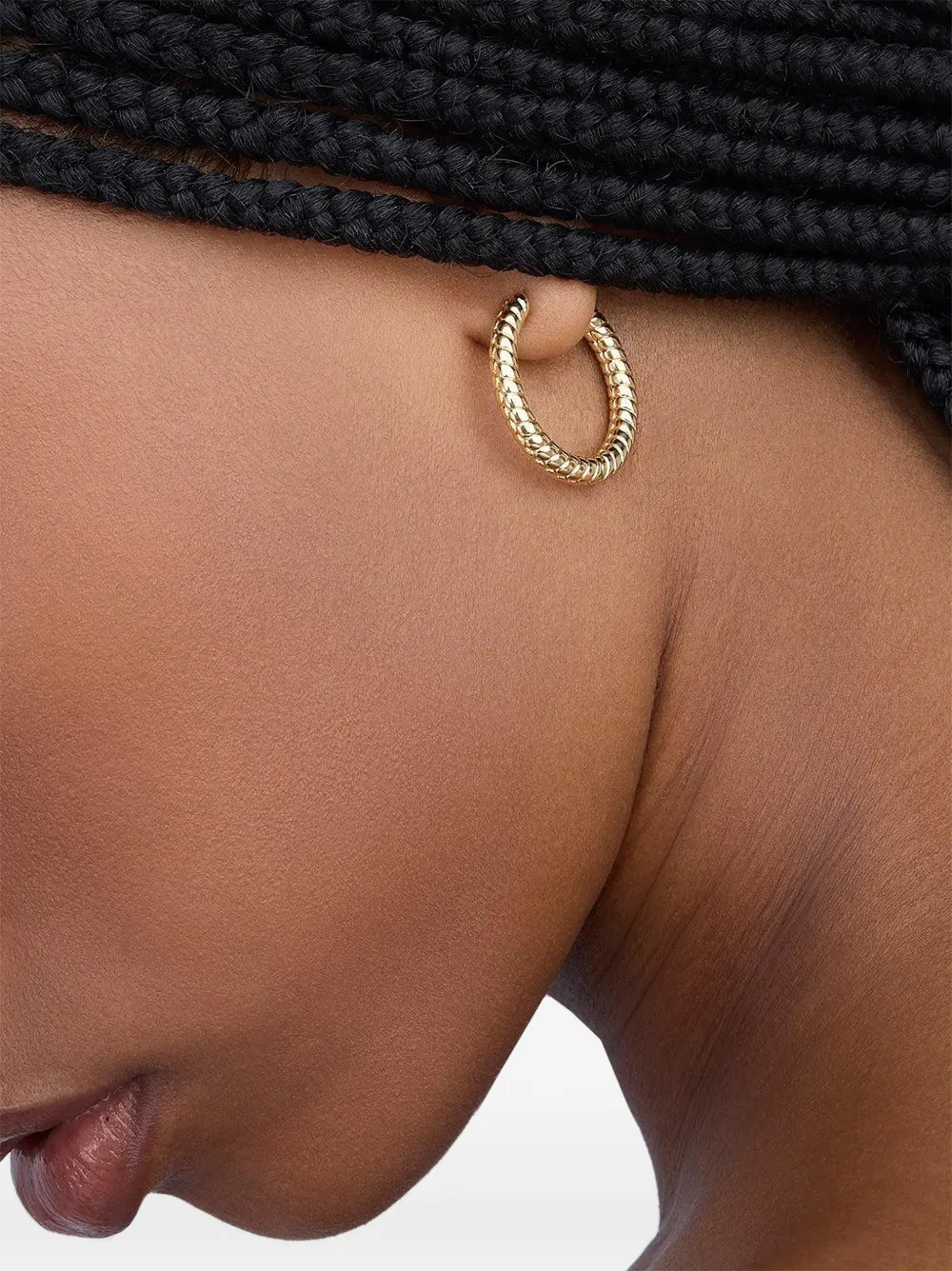 Jennifer Fisher Madison Rope-detail Huggie Earrings in Gold, view 2