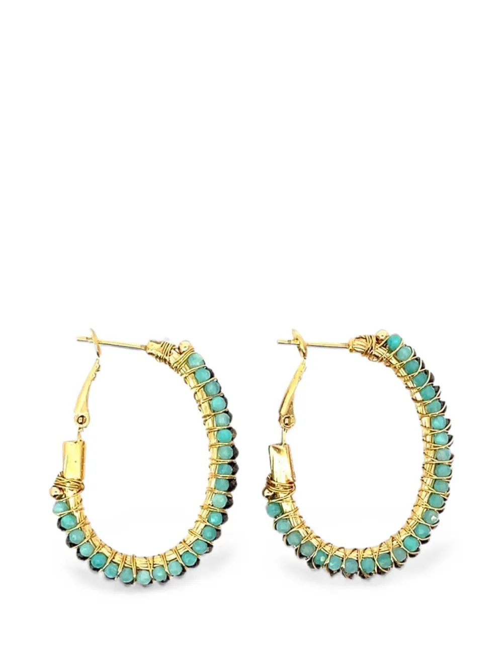 Gas Bijoux Lyre beaded hoop earrings - Oro