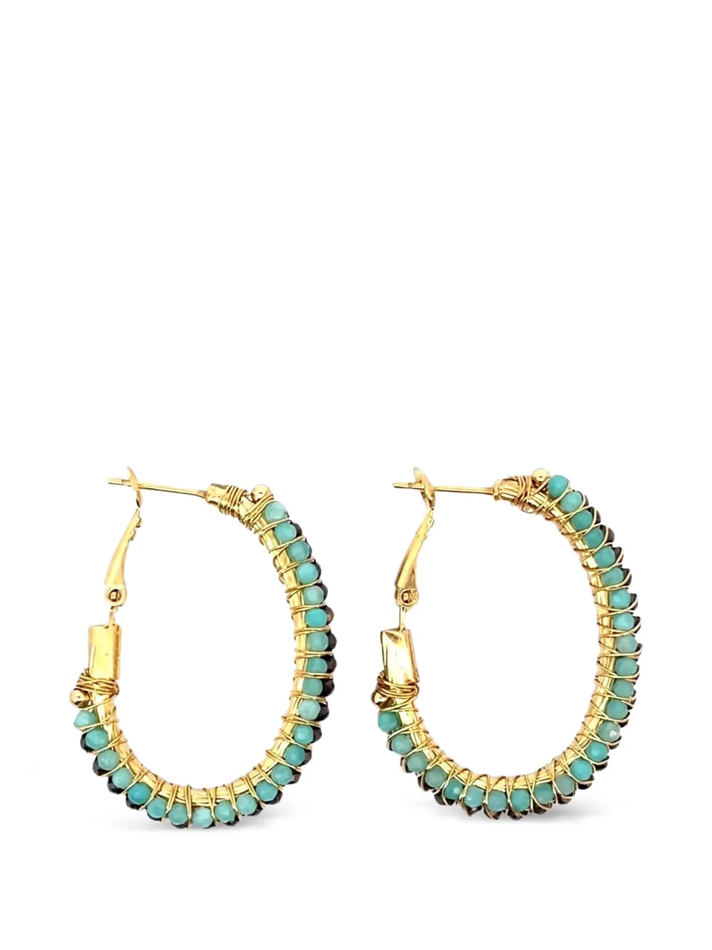 Gas Bijoux Lyre beaded hoop earrings - Oro