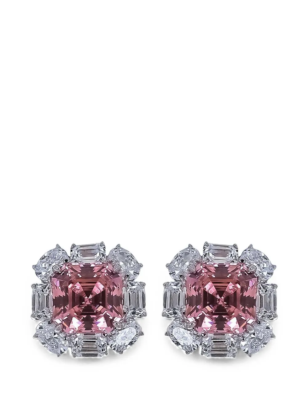 Fantasia by Deserio cushion-cut chandelier earrings - Argento