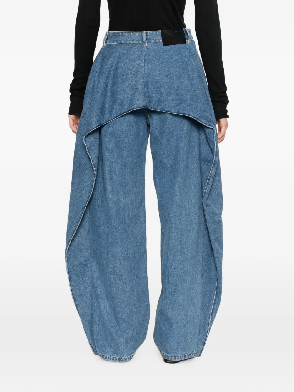 LOEWE Jeans met wijde pijpen en contrasterende afwerking Blauw