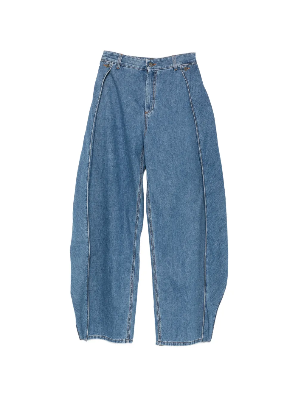 LOEWE contrast-trimmed wide-leg jeans - Blu