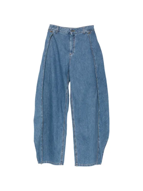 LOEWE contrast-trimmed wide-leg jeans