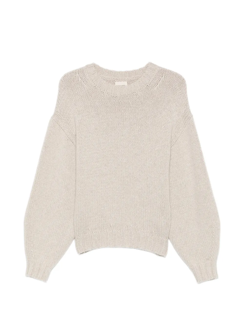KHAITE ribbed-knit balloon-sleeve sweater - Toni neutri