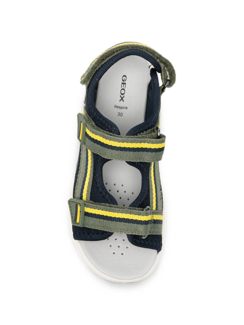 Geox Kids Airadyum touch-strap striped sandals Groen