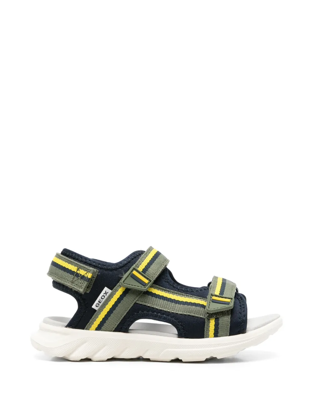 Geox Kids Airadyum touch-strap striped sandals Groen