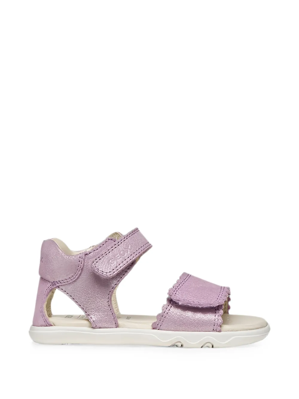 Geox Kids Steppieup scalloped-edge touch-strap sandals Paars