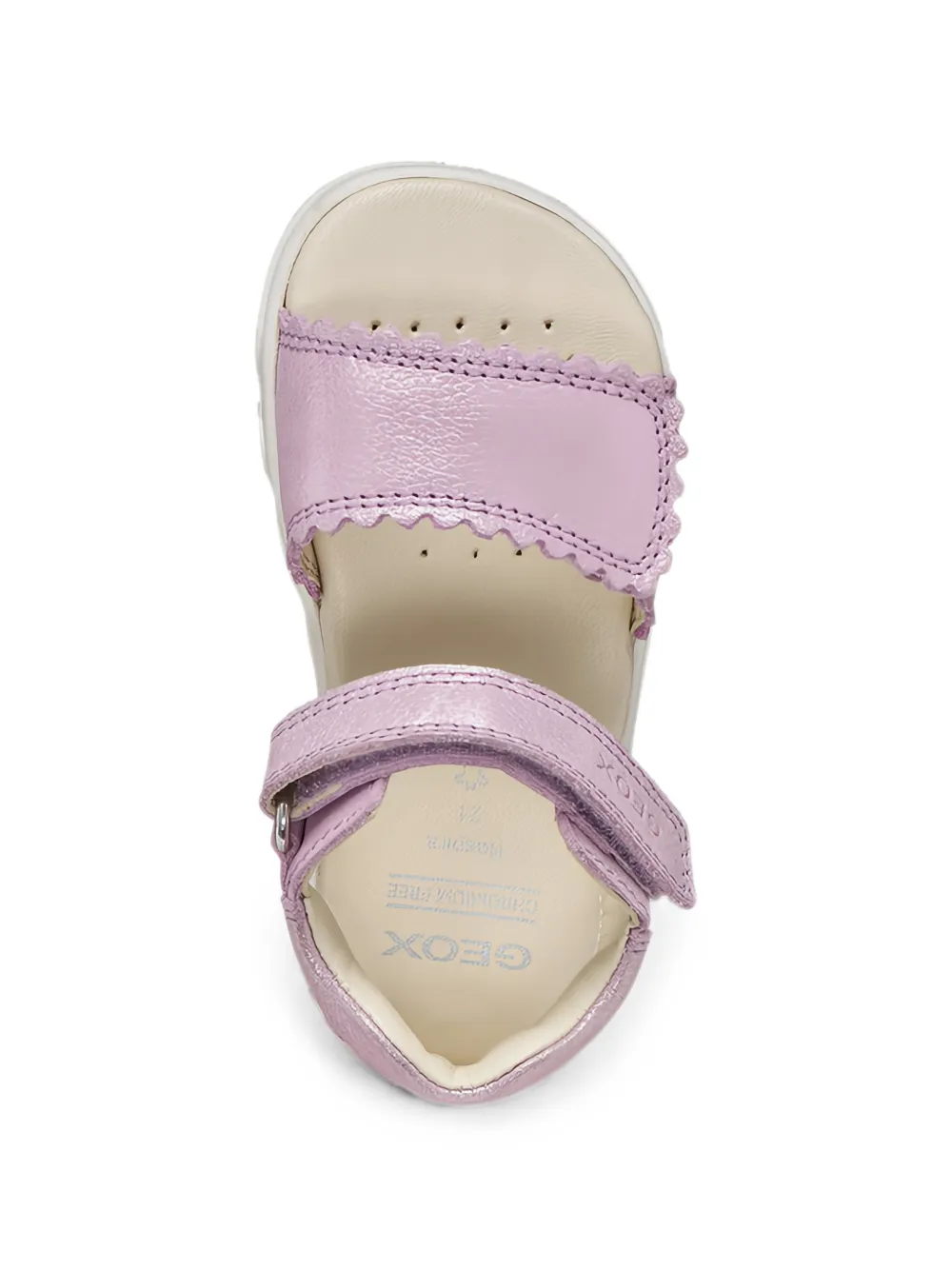 Geox Kids Steppieup scalloped-edge touch-strap sandals Paars